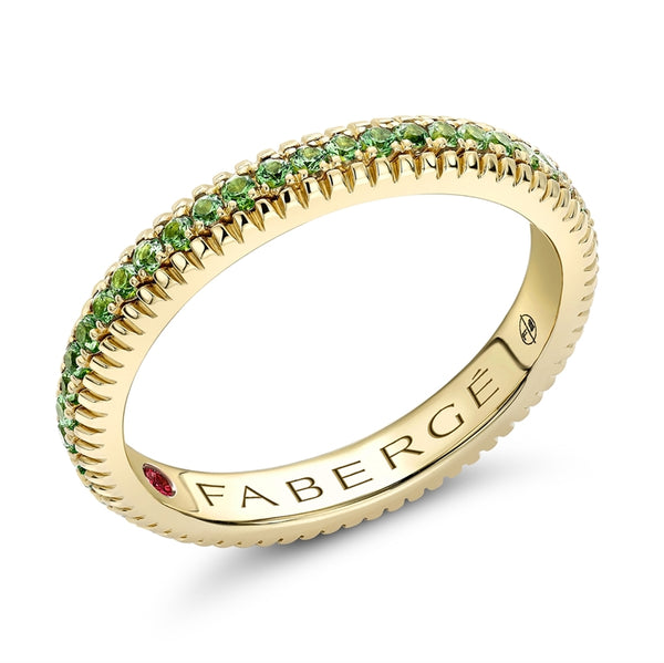 Colours of Love Yellow Gold Tsavorite Fluted Eternity Ring
