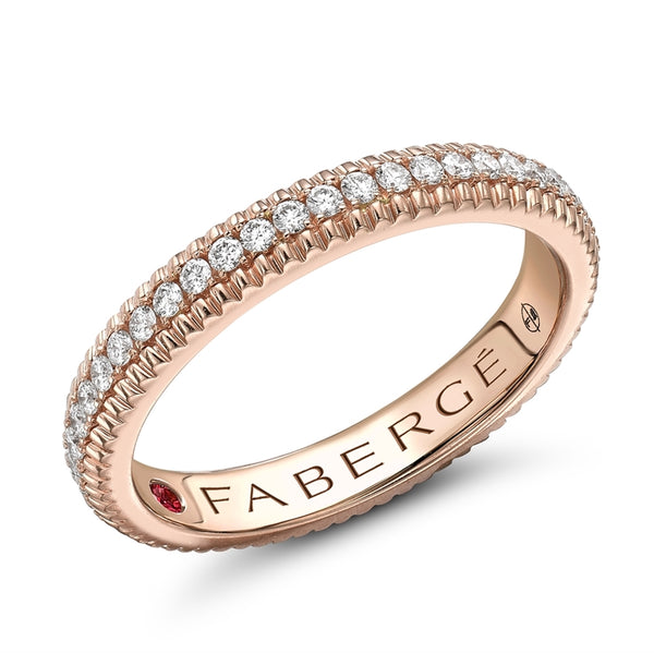 Colours of Love Rose Gold Diamond Fluted Eternity Ring