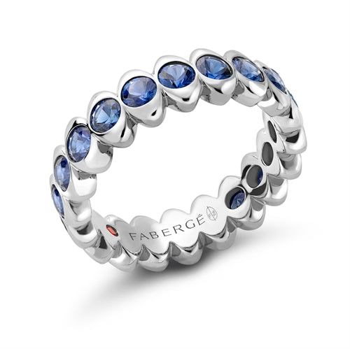 Colours of Love Cosmic Curve White Gold Blue Sapphire Eternity Ring