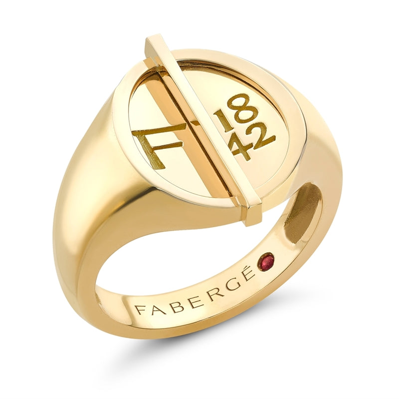 Fabergé 1842 Yellow Gold Egg Signet Ring