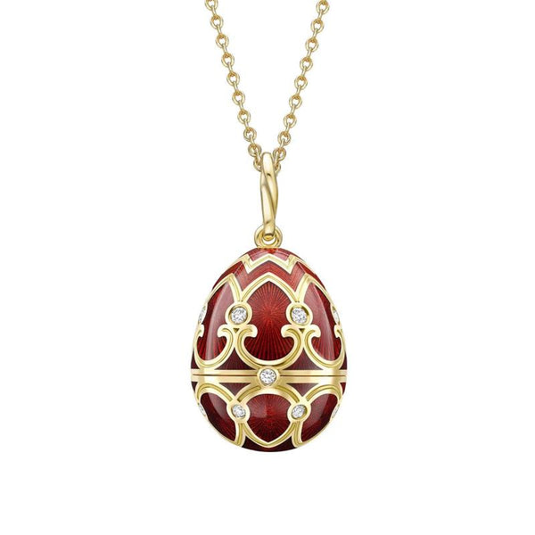 Heritage Yellow Gold Diamond & Red Guilloché Enamel Year Of The Monkey Surprise Locket)