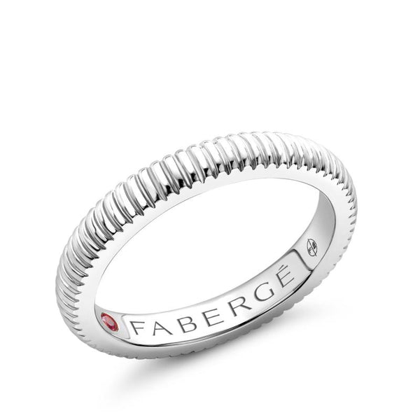 Colours of Love White Gold Fluted Ring
