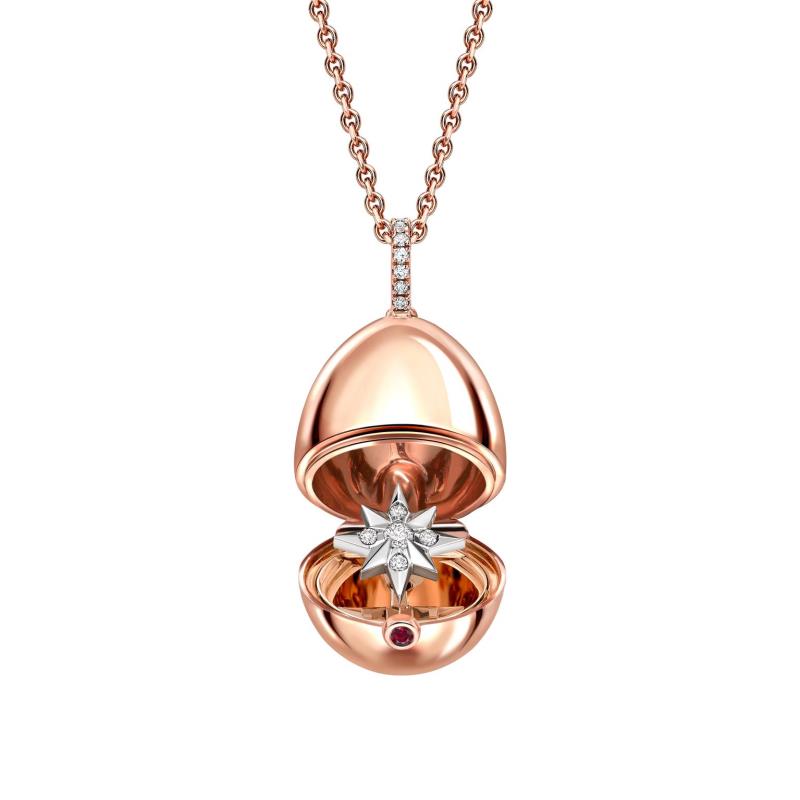 Fabergé Essence Rose Gold Diamond Set Star Surprise Locket