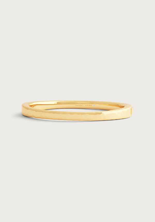 Farrier Medium Hinged Bangle-Gold