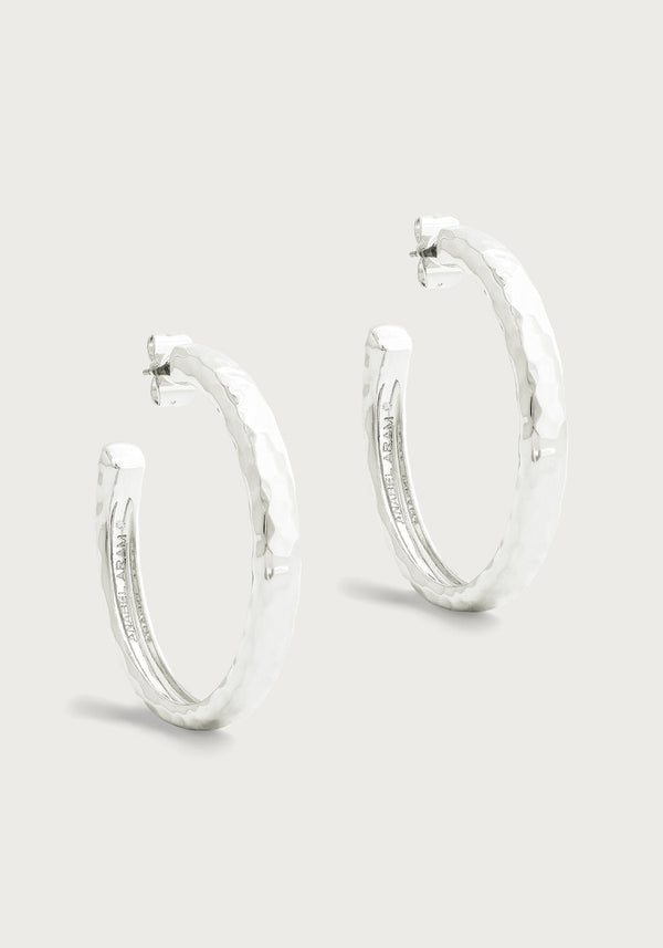 Farrier Medium Hoops-Silver