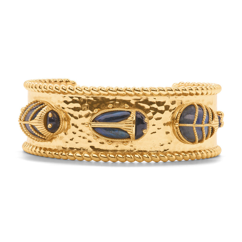 Scarab Family Cuff - Gold/Blue Labradorite