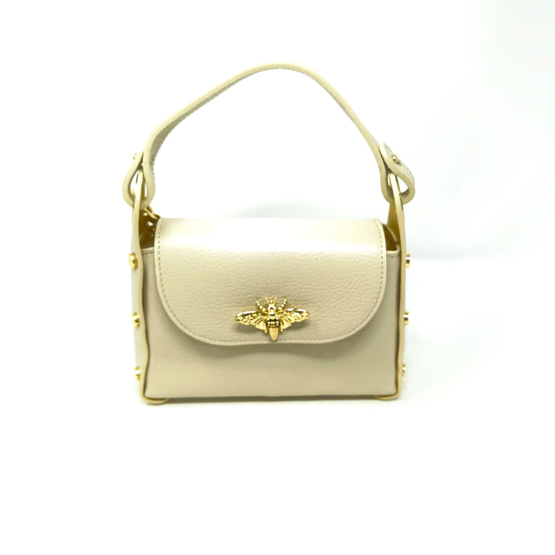 Italian Leather Bee Clutch