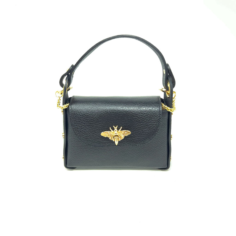 Italian Leather Bee Clutch