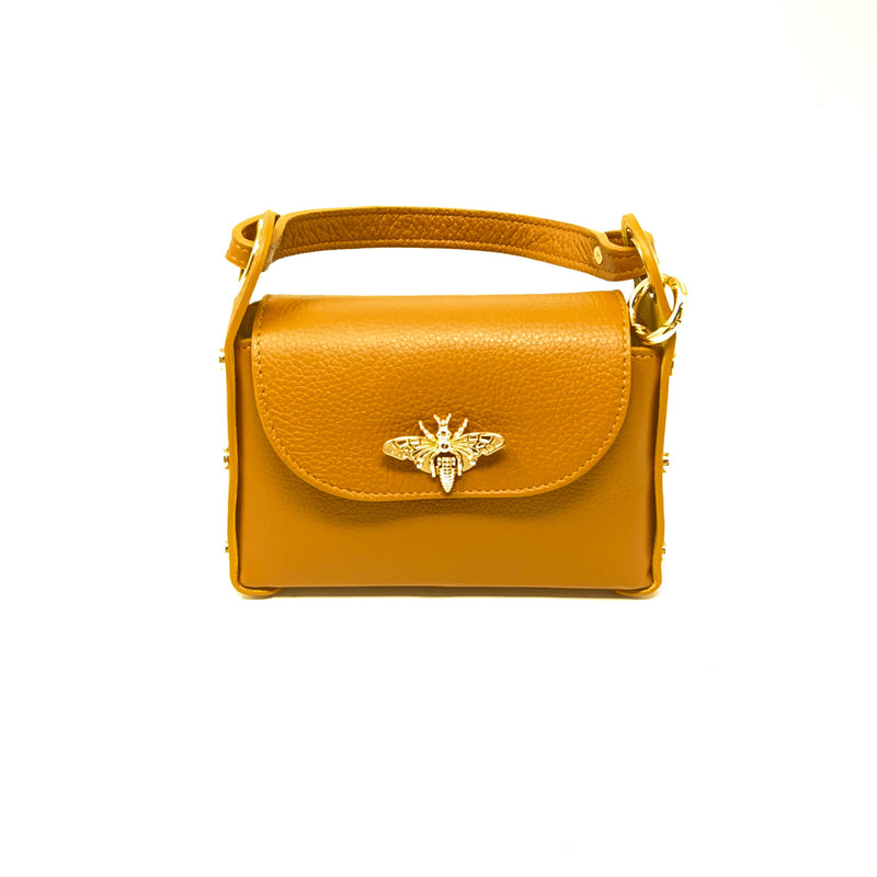 Italian Leather Bee Clutch