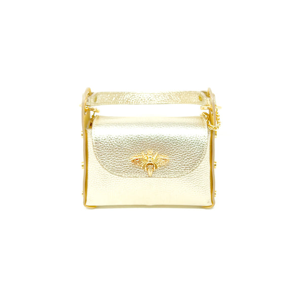 Italian Leather Bee Clutch