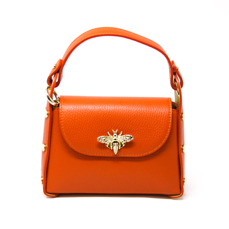 Italian Leather Bee Clutch