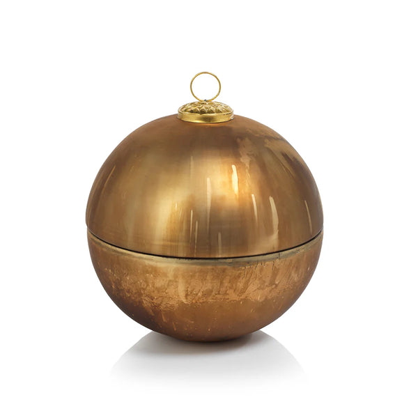 Siberian Fir Gold Glass Ornament Candle