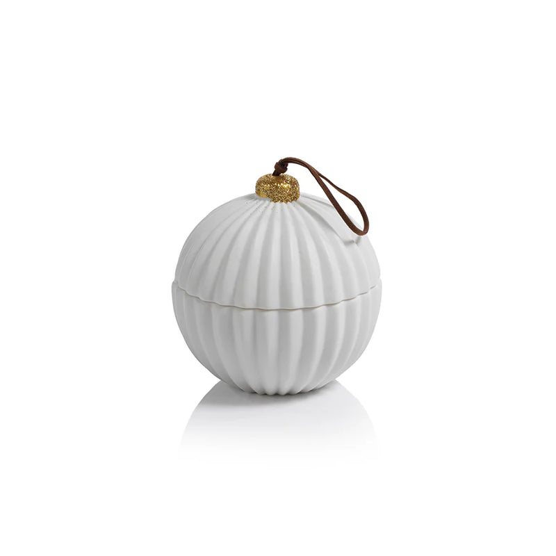 Siberian Fir White PORCELAIN Ornament Candle