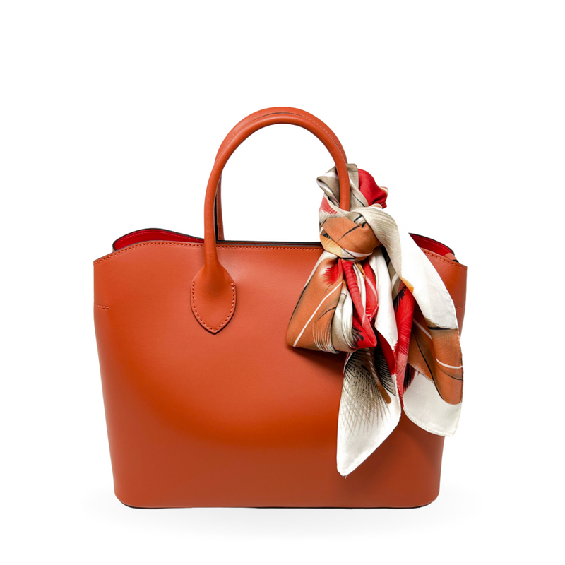 Italian Leather Bag with Red Interior