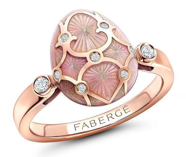 Guilloché Enamel Egg Ring