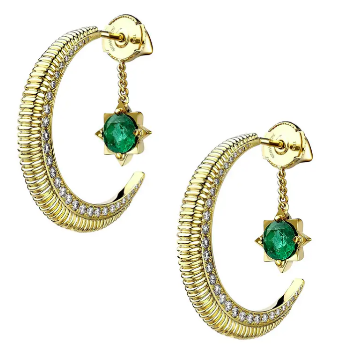 Hilal Crescent Earrings with Dangle