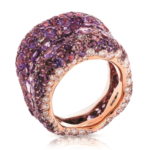Emotion Rose Gold Diamond & Purple Gemstone Grande Ring