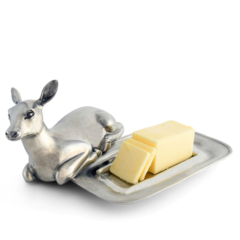 Pewter Doe Butter dish