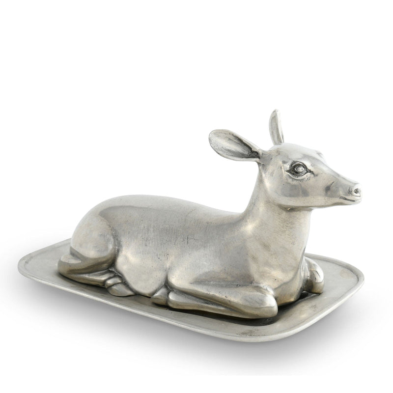 Pewter Doe Butter dish